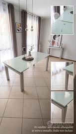 Tavolo da pranzo in vetro allungabile