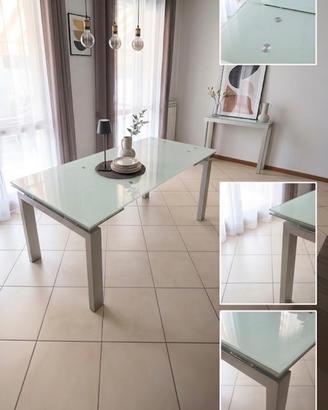 Tavolo da pranzo in vetro allungabile