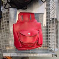 borsa per attrezzi resistente in pelle rossa