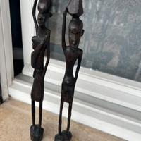 3 Statue intagliate in legno