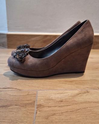 Zeppe Décolleté 'OBSEL' - Camoscio/Tortora - n.40