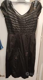 vestito nero in raso tg 38