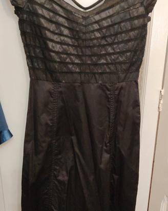 vestito nero in raso tg 38
