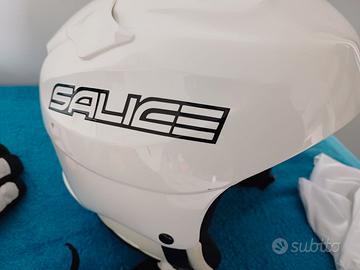 Casco sci SALICE con maschera UVEX- guanti REUSCH