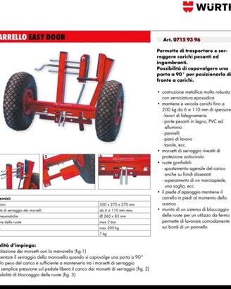 Carrello Würth EasyDoor-TrasportoPorte e Pannelli