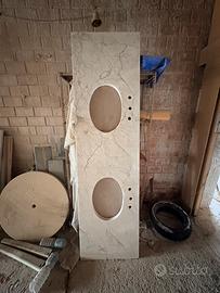 doppio lavandino in marmo