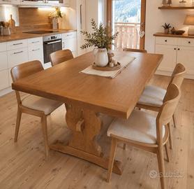 Tavolo da pranzo in legno massello stile classico