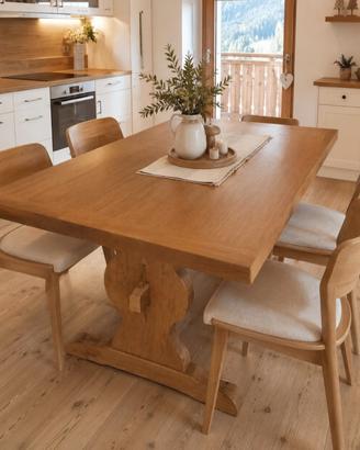 Tavolo da pranzo in legno massello stile classico