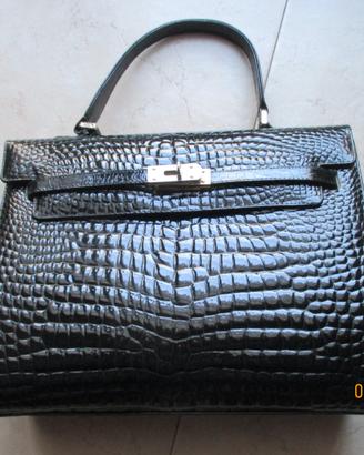 Borsa con maniglia pelle stampata