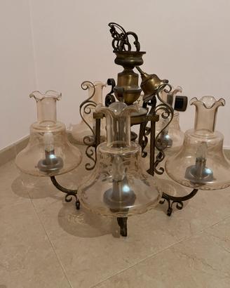 Lampadario vintage a 6 luci