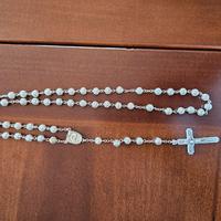 rosario con grani in filigrana argentata