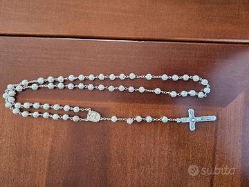 rosario con grani in filigrana argentata