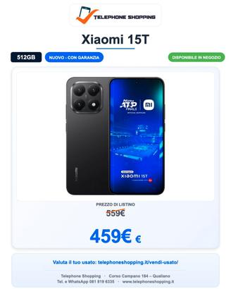 Xiaomi 15T 12/512GB Nuovo