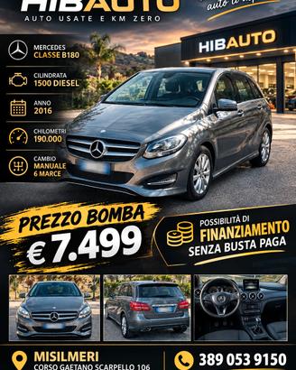 MERCEDES CLASSE B180 ANNO 2016 FINANZIAMENTO SENXA