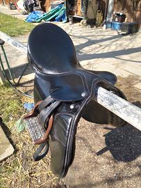 sella dressage completa di staffili e staffe 