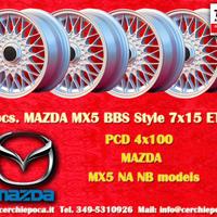 4 Cerchi BMW BBS style 7x15 ET24 Mazda MX5 NA NB
