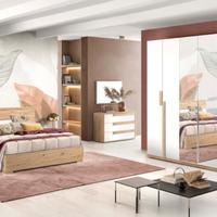 Camera completa bianco opaco e legno 274x60x250