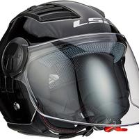 LS2, Casco jet moto Airflow II, nero lucido, LX