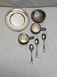  Vintage 7 Pezzi Silverplate e Metallo Argentato 