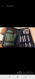 Set barbecue acciaio inox con Astuccio 