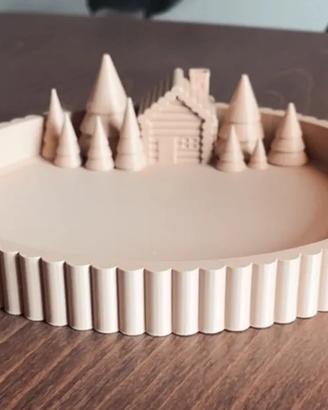 Vassoio Natalizio con Villaggio 3D - Personaliz...