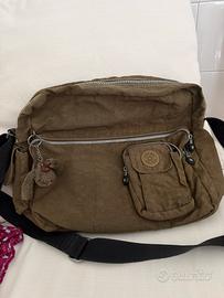Kipling borsa a tracolla in verde militare