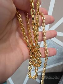 Elegante collana e bracciale in acciaio pl 750K