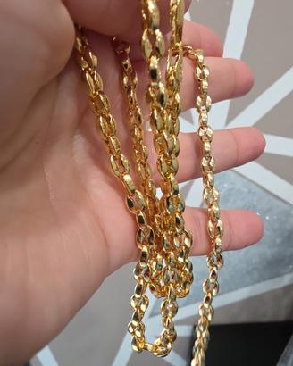 Elegante collana e bracciale in acciaio pl 750K