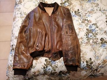 Giubbotto bomber di pelle imbottito