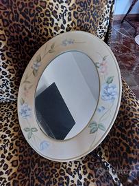 Specchio shabby chic ovale da parete