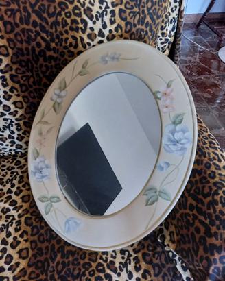 Specchio shabby chic ovale da parete