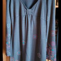 Vestito premaman grigio a maniche lunghe 