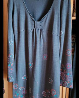 Vestito premaman grigio a maniche lunghe 