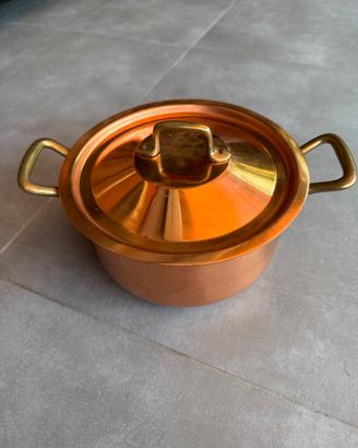 Pentola casseruola in rame stagnato da cm.  21