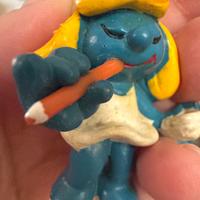 3 puffi da collezione indiana, segretaria e vigile