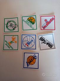 7 adesivi Loghi squadre NBA anni 80-90