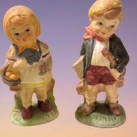 Coppia statuine vintage anni ‘60-ceramica dipinta