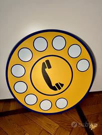 Insegna vintage telefono pubblico Italia