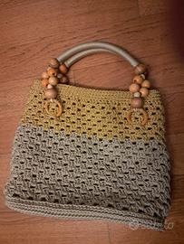 Borsa handmade color panna e oro