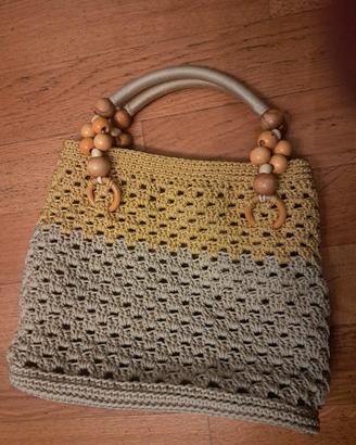 Borsa handmade color panna e oro