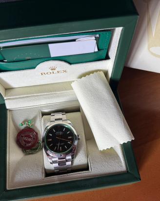 Rolex Milgauss quadrante nero vetro zafiro