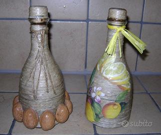 Lotto bottiglie decoupage