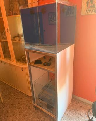 Acquario marino extra chiaro con supporto e sump