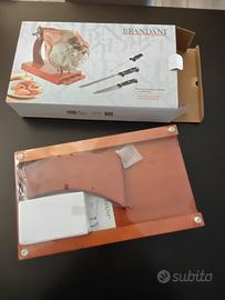 Porta prosciutto Brandani con cassetto 3 coltelli