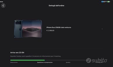 iPhone Duo 256GB cielo notturno - consegna 23.10
