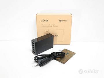 Aukey 5 USB QC 3.0 Caricabatterie da Tavolo -NUOVO