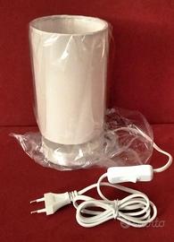 LAMPADA ABATJOUR LUME COMODINO IN METALLO E TESSU