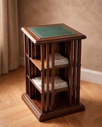 Libreria girevole in legno massello