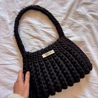 borsa uncinetto - crochet bag - black
