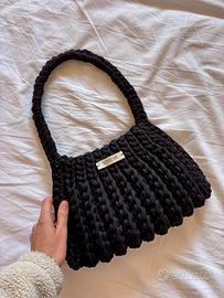 borsa uncinetto - crochet bag - black